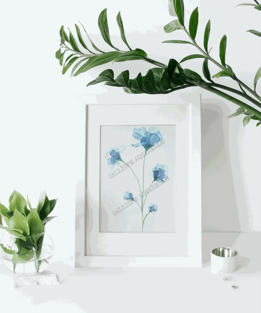 White portrait frame on the desk with green plants_Page 4_20 from AFFICHES.webp