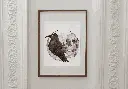 Brown wooden portrait frame hanging in the hallway near the window_Page 2_20 from AFFICHES.webp