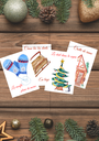 Cartes de vœux de Noël à l'aquarelle : les Drôles 1.