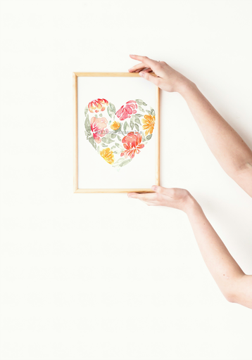 Cœur fleuri : pivoines