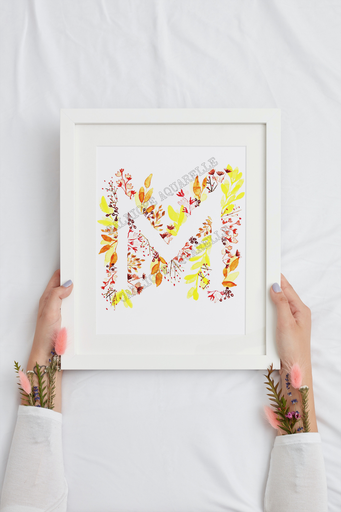 Lettre fleurie personnalisable : Automne.